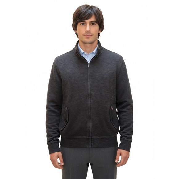 Ben Sherman Other - Ben Sherman Dark Charcoal Cotton Zip-Up Bomber Jacket‎ L
